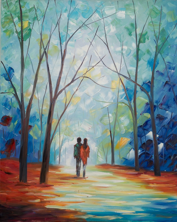 Tranh Sơn Dầu Con Đường TÌnh